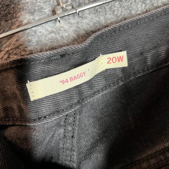 Levis 94 Baggy Jeans Womens 20W Black Mid Rise Loose Straight Leg Baggy Ladies - Picture 10 of 14